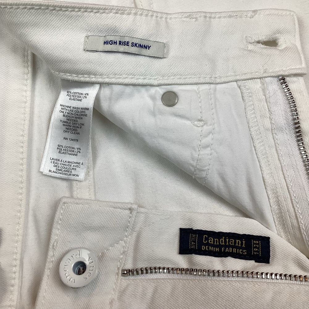 Vineyard Vines High Rise Skinny Jeans White Raw Hem 29 - Picture 11 of 15